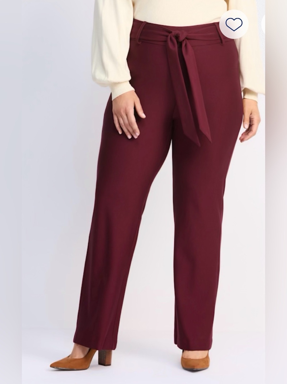Margaret M Plus-Size Burgundy Tie-Waist Pants | 1X